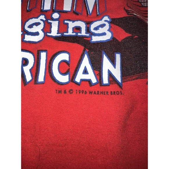 Vtg 90s Taz Tasmanian Devil T Shirt Sz L USA America 4th Of July Single Stitch - Picture 8 of 12